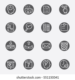 Office working black circles line icon