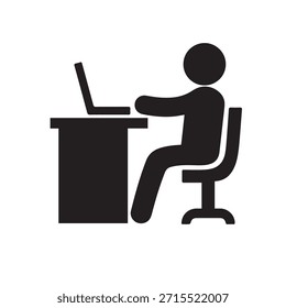 Icono de trabajo de oficina en negro