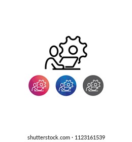 Office Working icon. Engineering vector icon. Simple Business Management Related Vector Line Icons. 