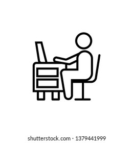 Office working- Office working with laptop vector icon