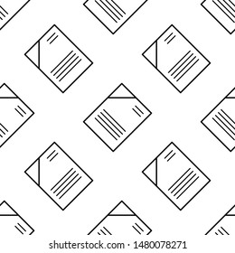 Office working paper icon seamless pattern background. Vector illustration.