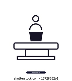 Office Working vector icon, Office Working Vector illustration
