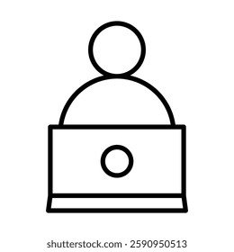 Office working Vector Line Icon Design