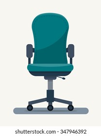 Office Workplace Chair . Flat Style Vector Illustration.