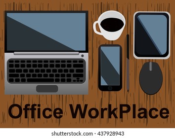 Office workplace concept, design vector illustration