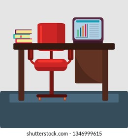 office workplace concept vector illustration