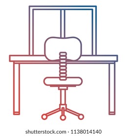 office workplace with desk and chair scene