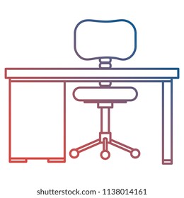office workplace with desk and chair scene