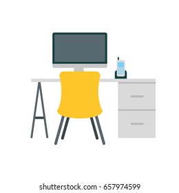 office workplace escene icon