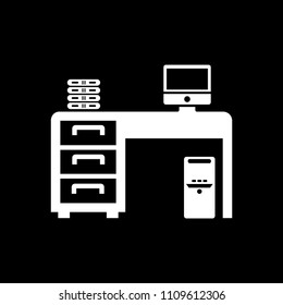 Office workplace icon design vector white
