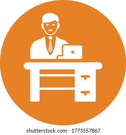 Office, workplace icon design / vector graphics