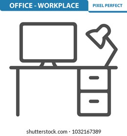 Office - Workplace Icon. Professional, pixel perfect icons optimized for both large and small resolutions. EPS 8 format. 12x size for preview.