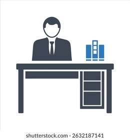 Office workplace icon. Vector and glyph