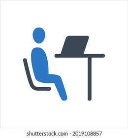 Office workplace icon vector graphic illustration