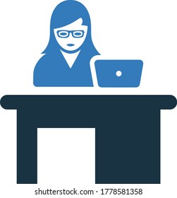 Office, workplace icon / vector graphics