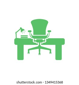 Office workplace icon vector - Workplace sign