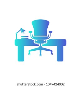 Office workplace icon vector - Workplace sign
