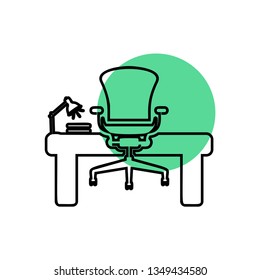 Office workplace icon vector - Workplace sign