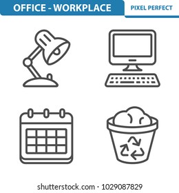 Office - Workplace Icons. Professional, pixel perfect icons optimized for both large and small resolutions. EPS 8 format. 5x size for preview.