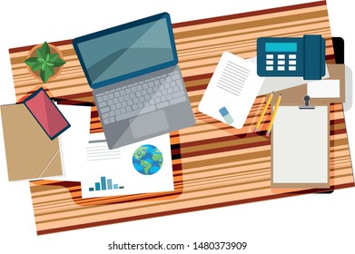 Office workplace illustration. Flat design banners for education. Business concept. Marketing & management