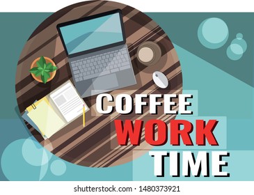 Office workplace illustration. Flat design banners for education. Business concept. Marketing & management