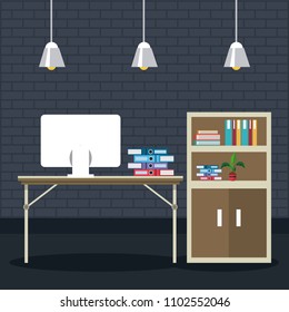 Office workplace interior