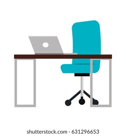 office workplace isolated icon