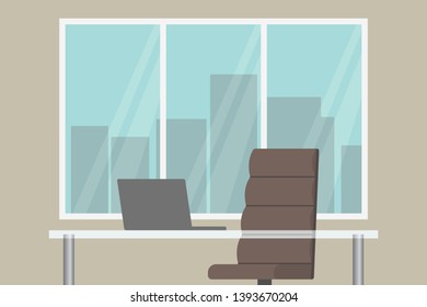 Office workplace. Minimalistic design. Vector illustration.