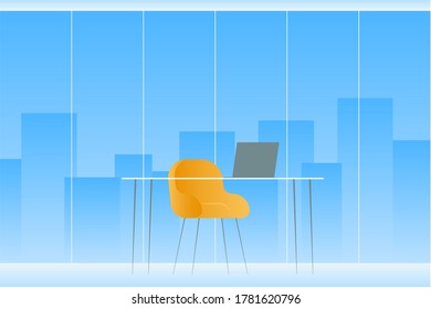 Office workplace in modern minimalistic style. Vector illustration.
