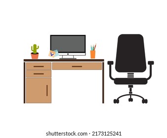 Office en el lugar de trabajo con la tabla. Negocio 