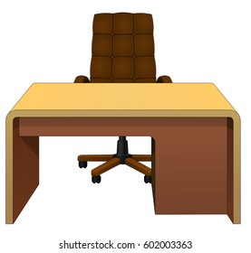 Office workplace. Table and chair.