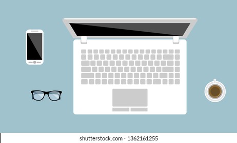 Office workplace with text space