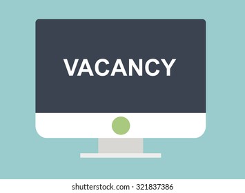 Office workplace with vacant sign
