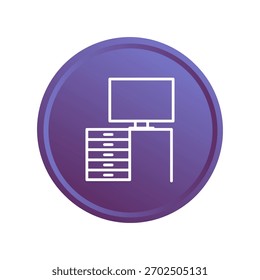 Icono de área de trabajo de Office. Configuración del equipo de escritorio. Vector de trabajo de Profesional. Elemento de tecnología de degradado.