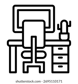 Office Workspace Icon Element For Design
