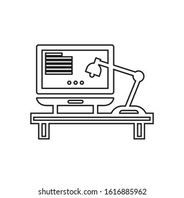 office workspace icon flat design with white background