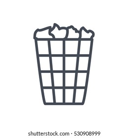 Office workspace  icon outlined line business vector illustration trash can mesh