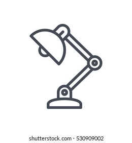 Office workspace  icon outlined line business vector illustration table lamp