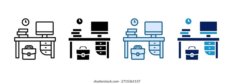 Conjunto de iconos de Espacio de trabajo de oficina Colección de estilo múltiple