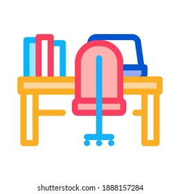 vector de icono del área de trabajo de oficina. signo del área de trabajo de oficina. ilustración de símbolo de color