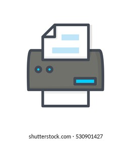 Office workspace job icon vector illustration  colored filled fax phone telephone