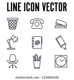 Office workspace set icon symbol template for graphic and web design collection logo vector illustration