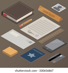 Office workspace table mock up workplace