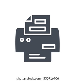 office workspace vector icon illustration solid glyph fax phone silhouette