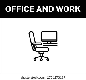 Office workstation with chair and computer