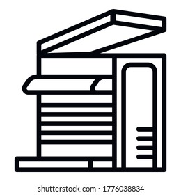 Icono de Office xerox. Icono de vector de esquema de oficina xerox para diseño web aislado en fondo blanco