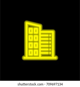 Office yellow glowing neon ui ux icon. Glowing sign logo vector