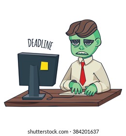 office zombie vector illustration