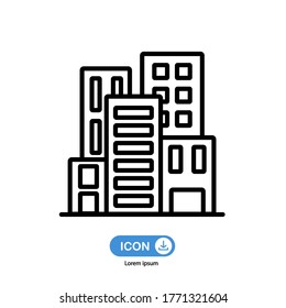 zona ofimática, vector de icono de ciudad aislado en fondo blanco.