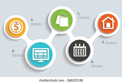 Office,business on buttons, info graphic design,clean vector